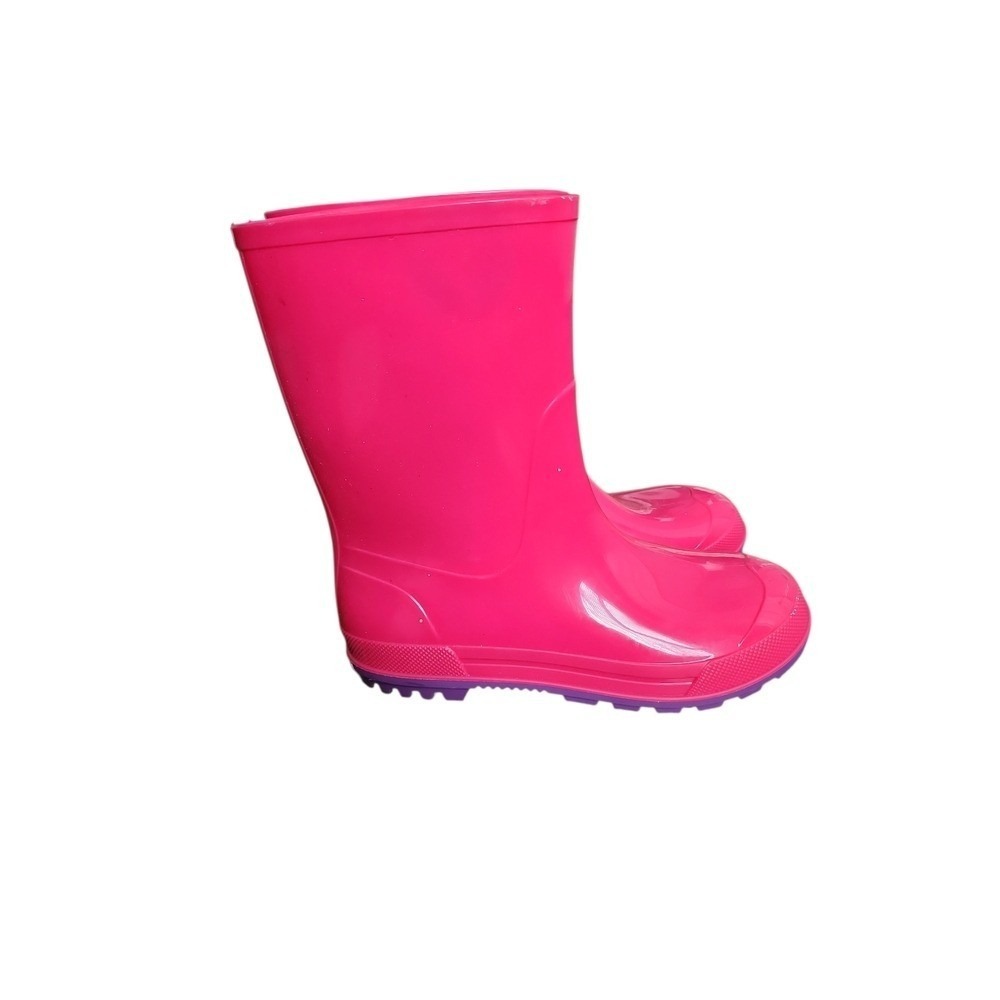 Glossy Puddle Jumper Pink Rain Boots Girls Size 2-3 Canadian Made Rubber